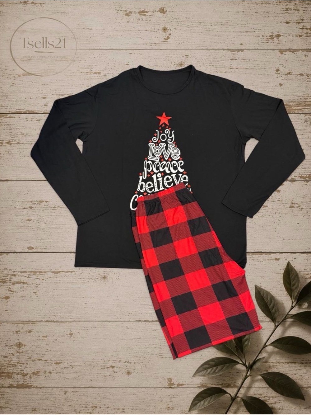 Festive Men’s Cotton Blend Christmas Pajama Set – Size XXL